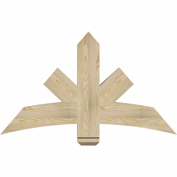 Ekena Millwork Alberta Rough Sawn Timber Gable Bracket, Douglas Fir, 48"W x 28"H x 6"D x 6"F, 14/12 Pitch GBW048X28X0606ALB00RDF - main
